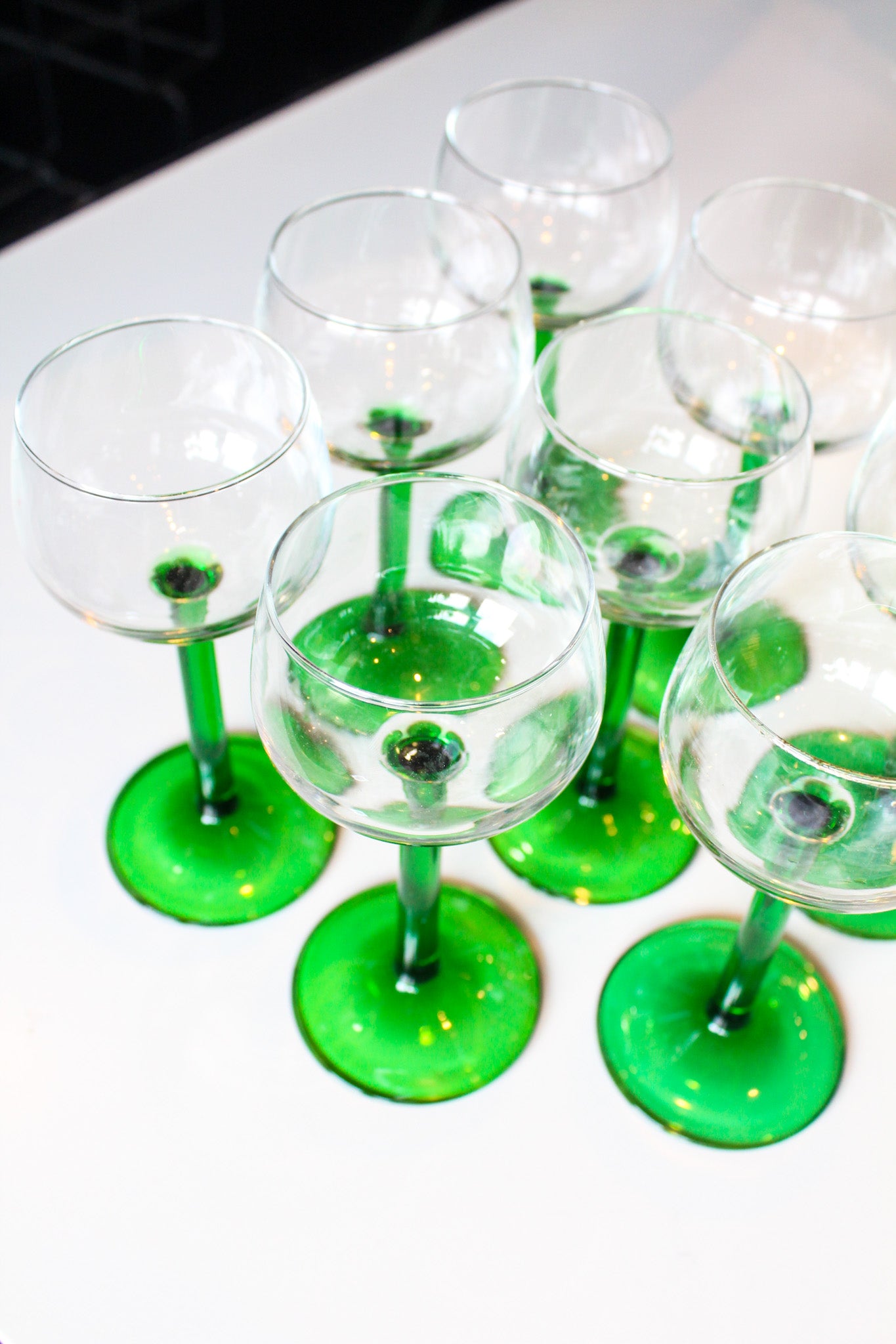 Green Glass Cups